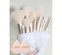Ensemble de 15 pinceaux de maquillage, comprenant 2 tampons de poudre triangulaires abricot, doux et ajustés, plus un ensemble de 13 pinceaux de maquillage, blush, rouge à lèvres liquide, crayon à sou
