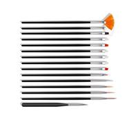 Ensemble de 15 pinceaux professionnels pour nail art Le noir