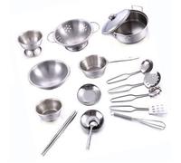 Ensemble de 16 casseroles et poêles en acier inoxydable pour enfants