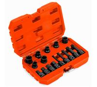 Ensemble de 16 Douilles pour Étriers de Frein à Percussion COSTWAY Cliquet 1/2 pour BMW/AUDI/Porsche Stockage Facile28x7x18CM