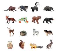 Ensemble de 16 Figurines d'animaux, Jouets d'animaux de la forêt Figurines d'animaux réalistes sur Le thème du Safari Figurines d'animaux de la forêt Mini-Figurines Figurines Miniatures