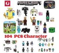 Ensemble de 16 figurines Minecraft Steve Alex Makena, collection d'animaux, jouets pour enfants