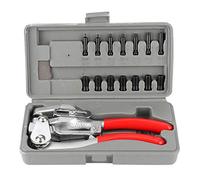 Ensemble de 16 pinces à poinçonner multifonctions, pinces à perforer pour métal, laiton, caoutchouc, bracelet de montre, cuir et plastique, outil de poinçonnage manuel avec 15