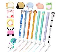 Ensemble de 16 stylo effaçable et post it rigolo Pointe de 0,5 mm stylos effaçables pour une écriture fluide sticky notes Divers motifs Convient pour une utilisation au bureau à l'école et maison
