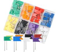 Ensemble de 160 Épingles à Drapeaux Multicolores, Punaises de Cartographie et d'Affichage, Marqueurs de Cartes, pour Cartes du Monde, Tableaux d'Affichage, Bulletins - 8 Couleurs.