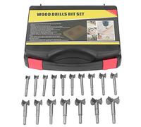 Ensemble de 17 scies-cloches en carbure pour le travail du bois pour le poinçonnage des charnières - Kit de forets en carbure cémenté traité thermiquement - Compatible avec les