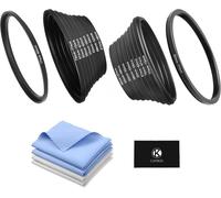 Ensemble de 18 Adaptateurs de Bagues de Filtre-9X Bagues d'Adaptation vers Le Haut et 9X Bagues d'Adaptation vers Le Bas pour Filtres d'Objectif,Pare-Soleil d'Objectif et Convertisseurs d'Objectif