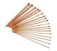 Ensemble de 18 Paires d'Aiguilles à Tricoter en Bambou Carbonisé - 2mm à 10mm - Pour Pulls, Écharpes, Chaussettes - Idéal Débutants et Experts