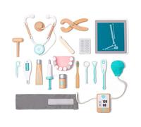 Ensemble De 18 Pièces En Bois Pour Enfants, Jeu De Simulation De Médecin Pour Tout-Petits, Boîte À Outils De Dentiste, Kit Médical Pour Filles Et Garçons De 3 À 4 Et 5 Ans
