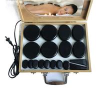 Ensemble de 18 pierres chaudes en basalte avec kit de chauffage, kit de massage aux pierres chaudes, ensemble de massage portable avec chauffage