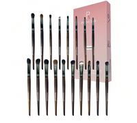 Ensemble de 18 pinceaux de maquillage pour les yeux avec poils de poney, pinceaux de coloriage pour animaux. Outils de maquillage complets pour les artistes maquilleurs, set de pinceaux, kit de pincea