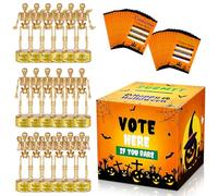Ensemble de 18 trophées squelette avec 1 urne et 82 cartes de vote pour enfants et adultes, trophée d'Halloween squelette amusant avec bulletin de vote pour prix de concours