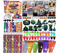 Ensemble de 192 pièces de papeterie d'Halloween avec 24 variétés - Fournitures de fête amusantes pour enfants, cadeaux parfaits pour remplir les sacs à friandises et cadeaux de tours ou de friandises