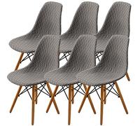 Ensemble de 2/4/6 Housses Extensibles Modernes pour chaises de Salle à Manger, Housses de chaises Style Coquillage mi-siècle, Housses de chaises d'appoint rembourrées (Rouge brunâtre, 6 pièces)