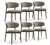 Ensemble De 2/6 Chaises De Salle à Manger Avec Chaises Longues RembourréEs En Lin Chaise De Salle à Manger Moderne Au Design Ergonomique Pour Salon, Cuisine, Restaurant, Café, Bistrot Gray 6pcs