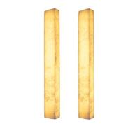 Ensemble de 2 appliques murales minimalistes modernes, 40 cm (15,7 pouces), appliques rectangulaires en albâtre et marbre espagnol, lampes murales élégantes pour chambre, salon, salle à manger et co