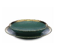 Ensemble de 2 assiettes Kati Vert Or