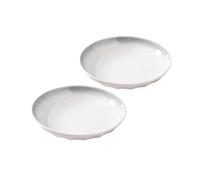 Ensemble De 2 Assiettes Plates, 8 Pouces, En Céramique Gris Dégradé, For Pâtes, Salades Et Desserts, Lavable Au Lave-vaisselle