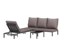 Ensemble De 2 Bains De Soleil Inclinables Avec Matelas Déhoussables Gris