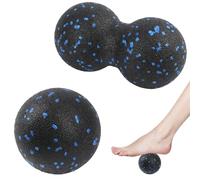 Ensemble de 2 balles de massage, crosse pour libération du point de déclenchement, balles de massage fasciales, ensemble de balles de fascia sports Fascia, balles simples + doubles