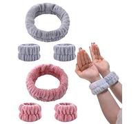 Ensemble de 2 bandeaux de maquillage, bandeaux de spa pour femmes, entraînement de yoga, douche, bandeaux de lavage, bandeaux élastiques pour cheveux, traitement du visage pour filles.