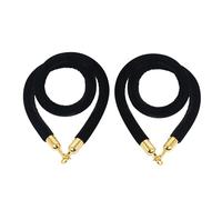 Ensemble de 2 barrières de luxe en velours noir (2 m d'épaisseur) avec crochets dorés pour la gestion des files d'attente, utilisables en intérieur et en extérieur. Idéal pour les restaurants, les t