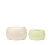 Ensemble de 2 Bocaux Hübsch Maru Beige/vert Clair