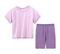 Ensemble de 2 bodies multicolores pour enfants de la marque Einrichtungs - Solide - Manches courtes - Col rond - Avec short - Pour nouveau-né, lilas, 7-8 ans