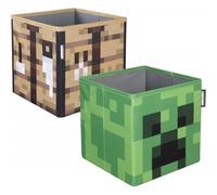 Ensemble de 2 boîtes de rangement en tissu Minecraft