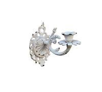 Ensemble de 2 bougeoirs muraux en Fonte, bougeoir Suspendu Shabby Chic for Mur, Appliques murales à Bougies, décoration de cheminée de Salon(White)