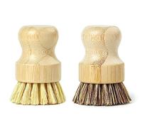 Ensemble de 2 Brosses à Sisal en Bambou à Base de Plantes Jungle Culture® • Brosse de Nettoyage de Cuisine pour Laver la Vaisselle, Les Casseroles, Les Poêles & l'Évier • Brosse Écologique à Légumes