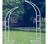 Ensemble de 2 cadres d'arche d'arche de mariage en métal incurvé, support de dégustation robuste avec une large base pour décoration d'anniversaire de la fête de jardin en plein air, support de décora