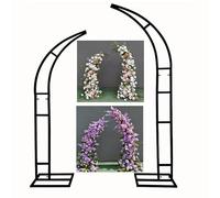 Ensemble de 2 cadres d'arche d'arche de mariage en métal incurvé, support de dégustation robuste avec une large base pour décoration d'anniversaire de la fête de jardin en plein air, support de décora