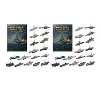 Ensemble de 2 calendriers de l'Avent de la flotte navale de la Seconde Guerre mondiale, comptage de Noël de 24 jours avec ornements de navires de guerre, parfait pour passionnés d'histoire