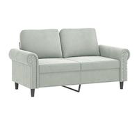 Ensemble de 2 canapés futon, en velours, gris clair, confortables, avec coussins, pour salon et petites pièces, durable et facile d'entretien