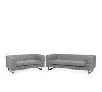 Ensemble de 2 canapés gris VISSLAND - BELIANI - Fixe - Scandinave - Moderne