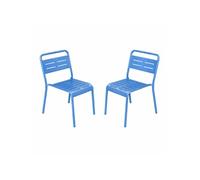 Ensemble de 2 chaises de jardin empilables bleues BERGAME