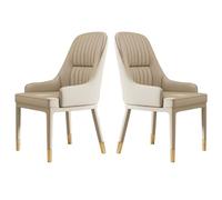 Ensemble de 2 chaises de Salle à Manger Modernes du Milieu du siècle, Pieds en métal Robustes avec accoudoirs, Petit Espace rembourré pour Un séjour Confortable (D)