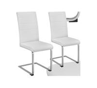Ensemble de 2 chaises de salle à manger Rembourrées aspect cuir blanc
