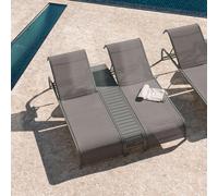SKLUM Ensemble de 2 chaises Longues inclinables et Table d'appoint en Acier Marietta -