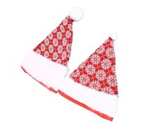Ensemble de 2 Chapeaux de Noël Rouge et - Chapeaux de Père Noël en Laine Douce pour Adultes et Enfants 40 X 30 Cm et 30 X 22 Cm, Chapeaux de Fête Légers pour Noël, Cosplay et