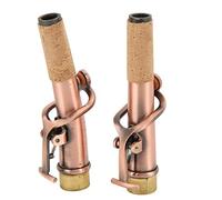 Ensemble de 2 colliers de saxophone pour soprano, kit de remplacement en métal droit et courbe, fabrication en laiton et liège, accessoire compact pour une mise en place facile de (Rougeâtre Antique)