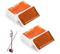 Ensemble de 2 Colophanes Naturelles pour Violon et Violoncelle, Améliore la Prononciation et l'Adhérence des Cordes, Colophane Naturelle à Faible Poussière pour Violon Violoncelle Instruments à Cordes