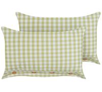 Ensemble de 2 Coussins à Boutons Moderne Décoratifs Accessoires 40 x 60 cm Vert