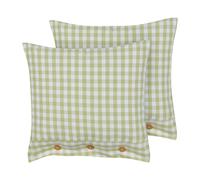 Ensemble de 2 Coussins à Boutons Moderne Décoratifs Accessoires 45 x 45 cm Vert