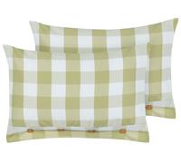 Ensemble de 2 Coussins à Carreaux Chalet 40 x 60 cm Salon Bureau Chambre Vert et