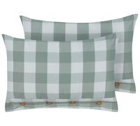 Ensemble de 2 Coussins à Carreaux Chalet 40 x 60 cm Salon Bureau Chambre Vert Me