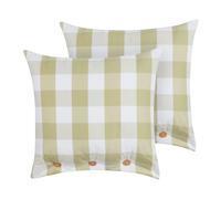 Ensemble de 2 Coussins à Carreaux Chalet 45 x 45 cm Salon Bureau Chambre Vert et