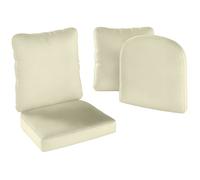 Ensemble de 2 coussins d'assise avec dossier - Outsunny - confortable respirant - housse amovible - extérieur et intérieur - crème