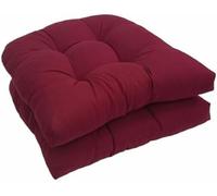 Ensemble de 2 Coussins de siège d'extérieur en résine tressée en Forme de U - Tissu imperméable 48 x 48 cm pour mobilier de Patio - Coussins élégants pour chaises de Jardin, 48 x 48 cm (Rouge vin